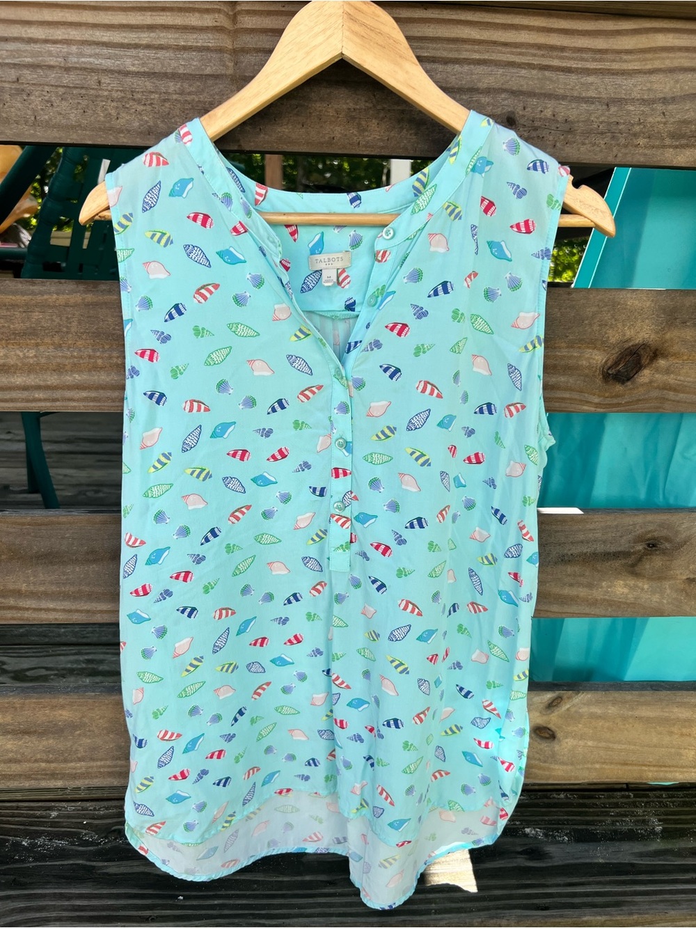 Talbots Seashall Medium Button Tank Top Blouse
